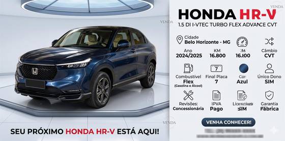 HONDA HR-V 1.5 DI I-VTEC TURBO FLEX ADVANCE CVT HONDA HR-V 1.5 DI I-VTEC TURBO FLEX ADVANCE CVT